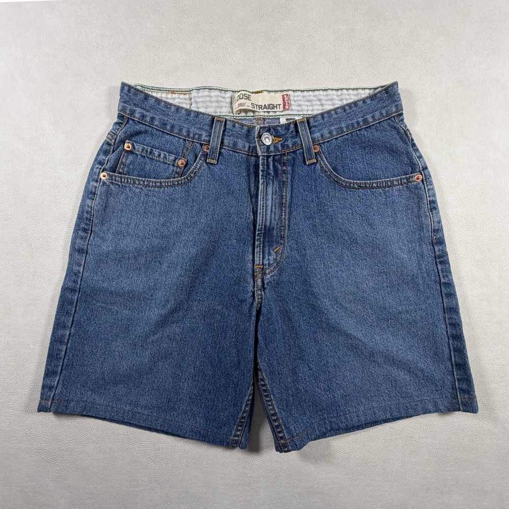 VTG Levis 569 Loose Straight Blue Jean Shorts Mens 30 Medium Wash Jorts Cotton